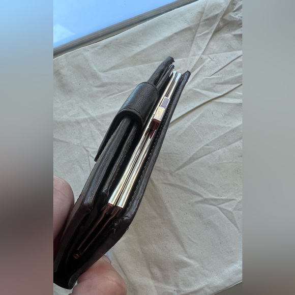 EUC FENDI ZUCCA Zucchino Print Leather Snap Kiss Lock Card Billfold Wallet - Picture 6 of 9